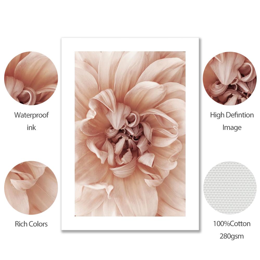 Taj Mahal plakatutskrift Beige lerretskunst Veggmaleri Dahlia Vase Palmeblad Veggmaleri Stue Nordic Living Room Home Decoration