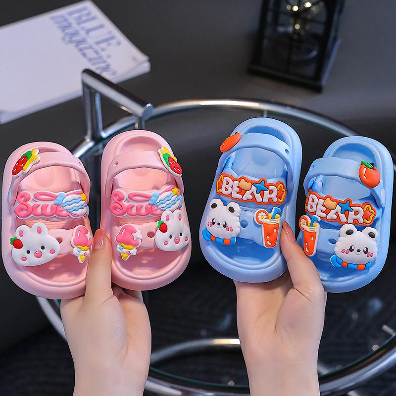 Girls Sandals Children Summer Baby Indoor Soft Bottom Infant Anti-slip Rabbit Slippers Boys Soft Bottom Sandal Slippers