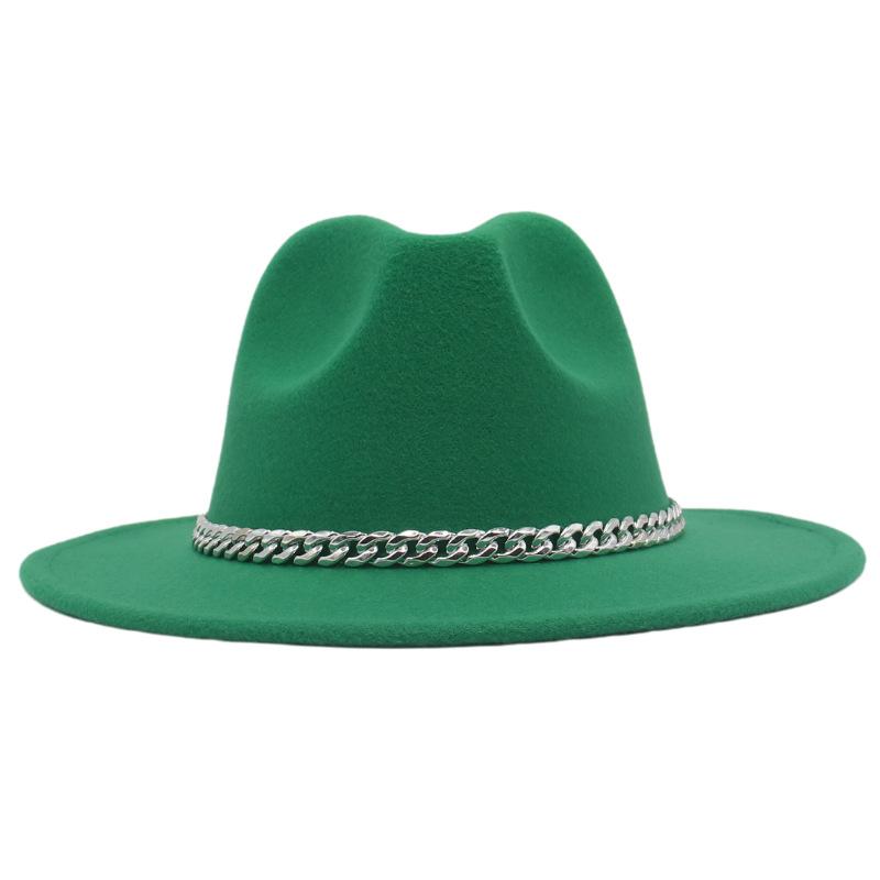 Chain Men'S And Women'S Multi-Colored Stage Hat Woolen Felt Hat Jazz Top Hat Hat