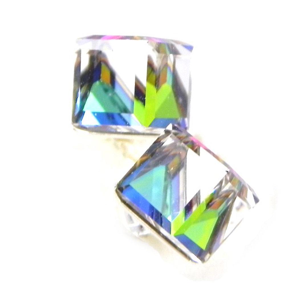 

Les Trésors De Lily [A5836] - зеленый / темно-синий 6 мм Crystal Cubes Silver ER