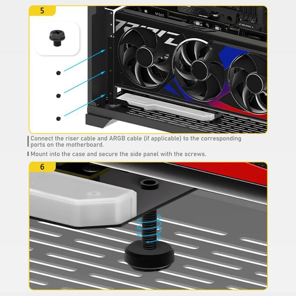 Vertikale GPU-Montagehalterung mit 15 cm PCI-E 4.0 X16 Riser-Kabel Video Card Support Kit GPU-Montage Grafikkartenhalterung