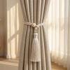 Adjustable Curtain Tassel Tiebacks with Holder Rings for Sheer Curtains and Drapery
