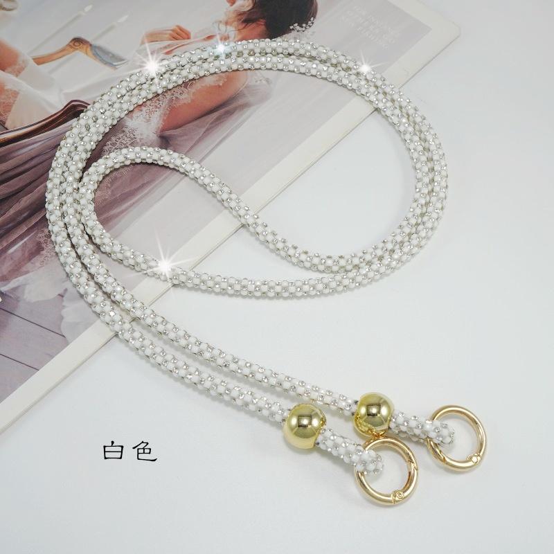 

Candy Full Diamond Round Bead Phone Lanyard Crossbody Strap Rope Crystal Bling Hanging Cord Chain Anti-lost Universal