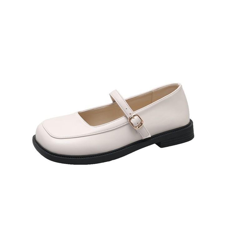 [Uncle Shoe] Spring 2025 skirt flat-soled single shoes small leather shoes women's niche belt formula head word new retro