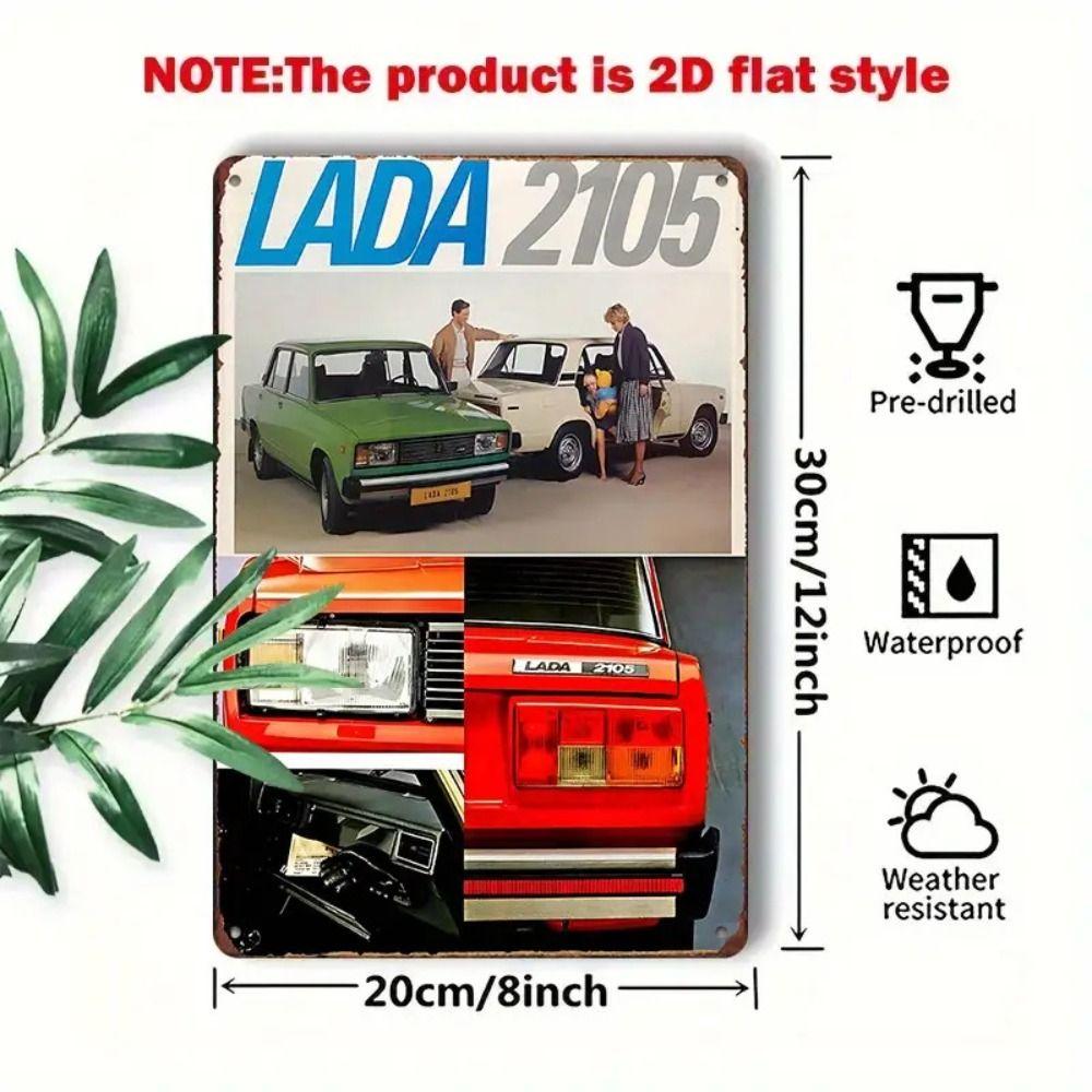Lada Retro Metal Tin Sign Garage Wall Decor Vintage Car