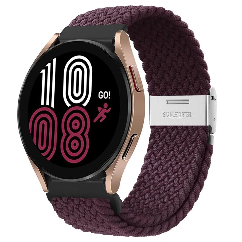 20mm 22mm Nylon Band for Samsung Galaxy Watch 6 5 4 40/44mm 5Pro Active 2 Gear S3 Braided Elastic Bracelet for Huawei GT2/3 4Pro
