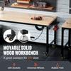 SucceBuy 2000/3000 LBS Adjustable Workbench Garage Worktable with Universal Wheels Power Outlets Hardwood Top for Office Factory