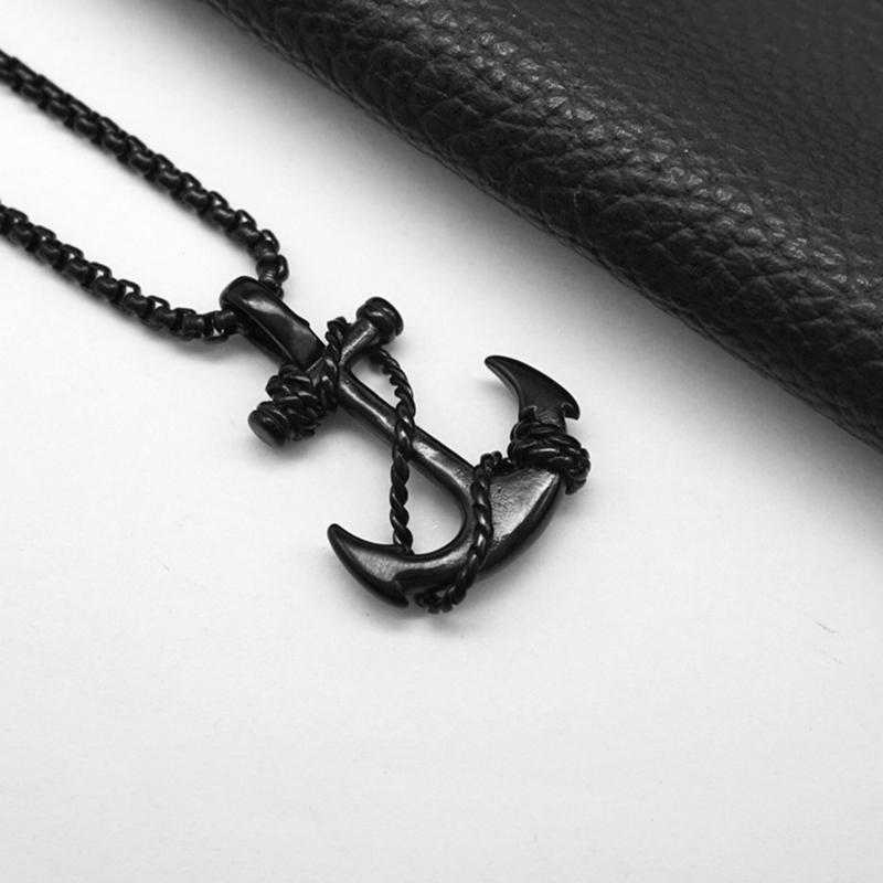 

Модное панк металлическое ожерелье с подвеской в виде якоря, подходящее для мужчин и женщин, креативные ретро персонализированные повседневные ювелирные изделия, подарки чёрный