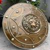 60.96 Cm Medieval Lion Face Shield Steel Armor Replica for Cosplay Display