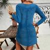 Fall New Women's Plus Size Imitation Denim Print Long Sleeve Mini Dress Sexy European American Style Casual Dress