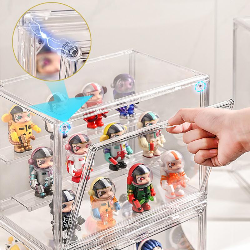 Caixa de Exibição de Armazenamento em Acrílico Transparente Para Brinquedos Fingures Vitrine Para Figuras e Bonecos Blind Box Organizador de Figuras de Ação