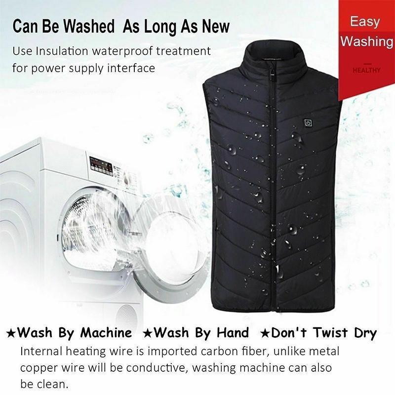 Men Electric Vest Heated Jacket USB Winter Body Warmer Waterproof Gilet Coat