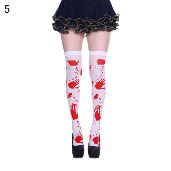 1 Paar Halloween-Strümpfe, blutbefleckt, dehnbar, für Damen, feine Verarbeitung, blutige Overknee-Socken, Party-Kostüm