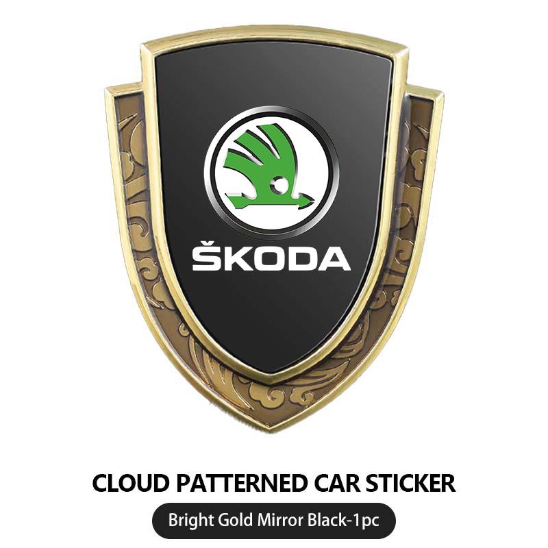 AAABU1 3D Metal Car Body Sticker Emblem Badge Rear Tail Trunk Decal Auto Accessories For Skoda Rapid Octavia Derivative Enyaq-iV