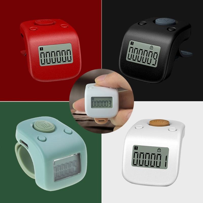 1Pc Convenient Counter Digital LCD Finger Ring Tally Counter 6 Channel Counting 6 Digit Beads Prayer Counter