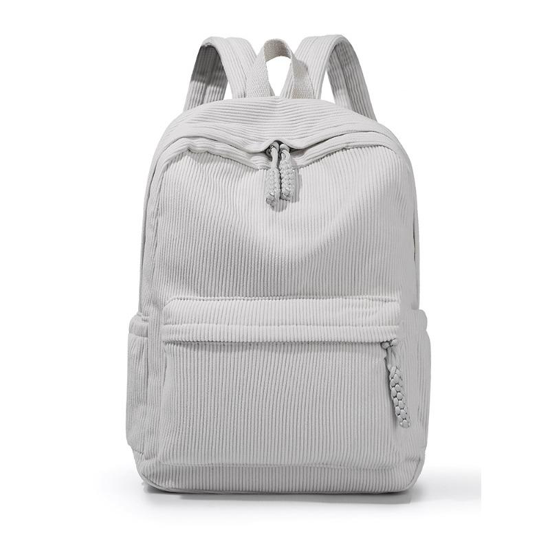 Spring Corduroy Small Backpack Female New College Student Backpack Casual Versatile Large Capacity Travel Backpack