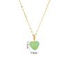 1 Pcs Romantic Candy Colored Love Copper Pendant Stainless Steel Chain Combination Of Temperament Peach Heart Necklace