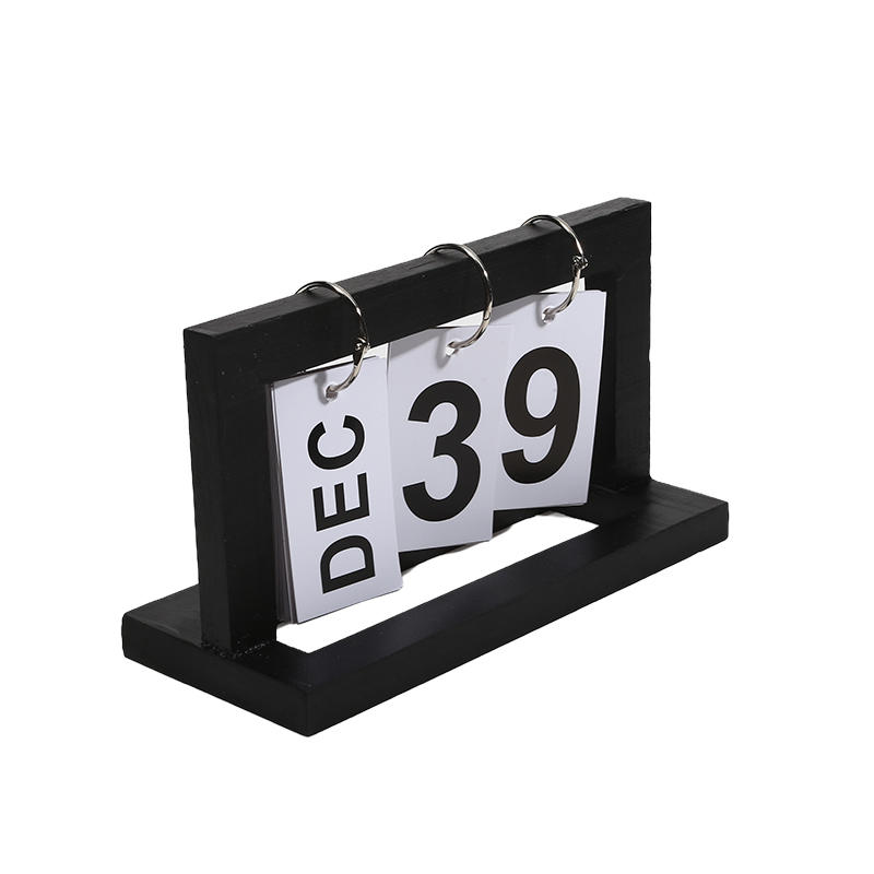 Wooden Vintage Home Calendar Cafe Desktop Decorative Rustic Ornaments DIY Flip Planner Table Perpetual Calendar Office Supplies