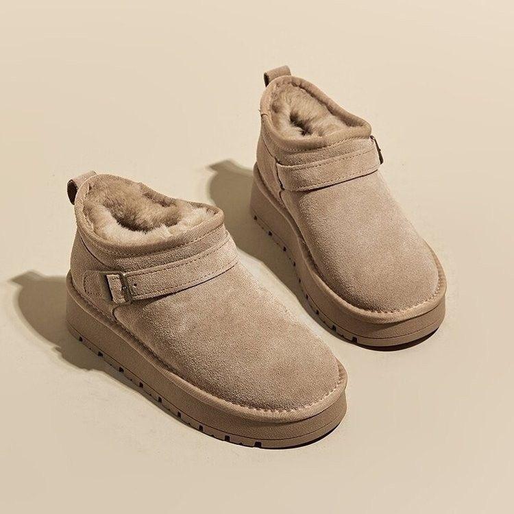 2025 New Thick-soled Velvet Thickened Warm Northeast Snow Boots Women's Winter Non-slip Waterproof Northeast Snow Cotton Shoes