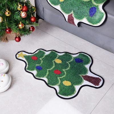 Christmas Tree Shape Floor Mat Anti Slip Entrance Door Bedroom Bath Toilet Mat Carpet 2025 New Year Gift Navidad Home Decoration