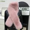 Fake Fur Long Scarf Soft Plush Fur Decor Winter Fluffy Warm Scarf Thick Luxury Wraps Shawl For Women