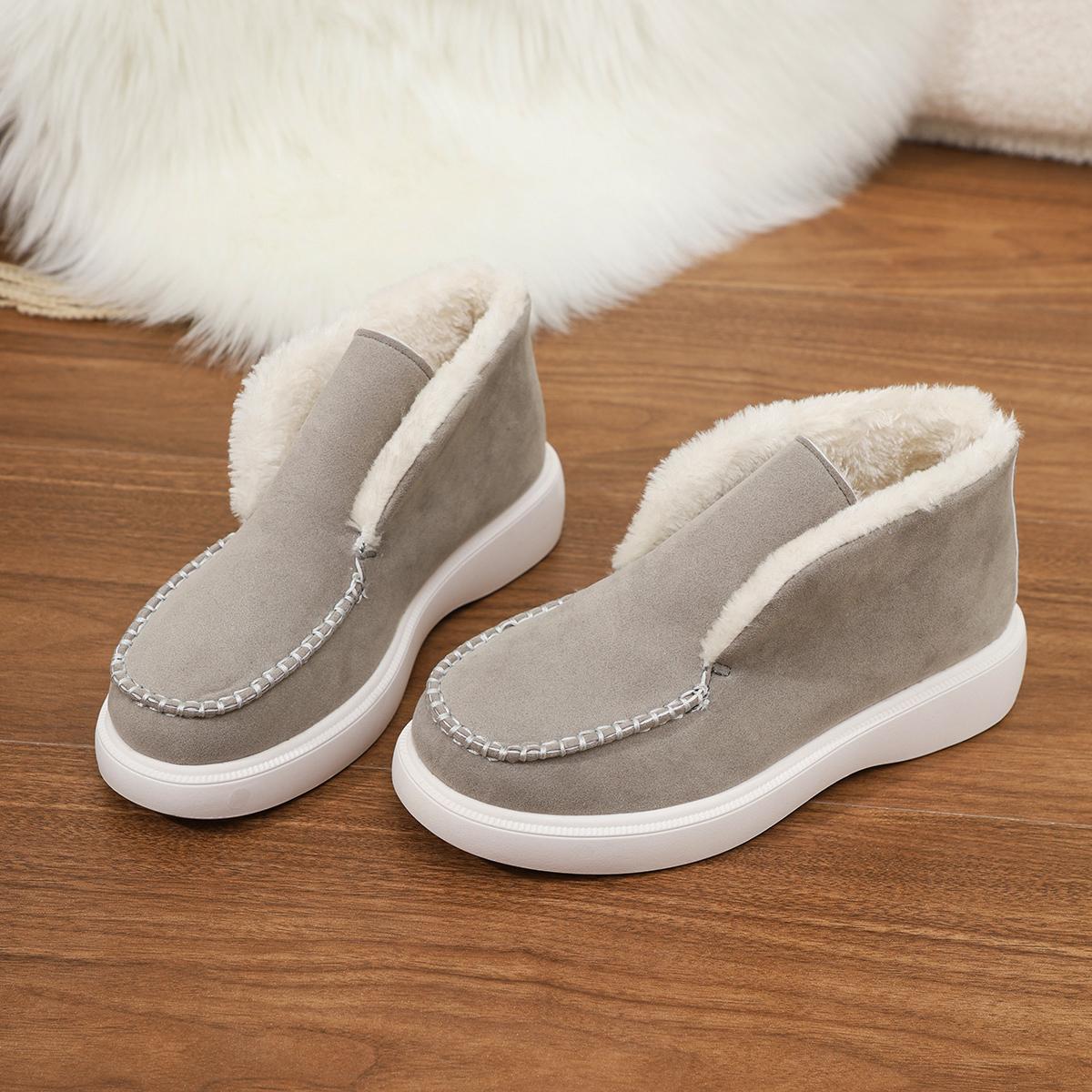 

Модные женские уличные балетки Зимние ботинки 2024 Новые Зимние Теплые Трендовые Модные Утепленные Пушистые Ботильоны Повседневные Удобные Слипоны 36 серый