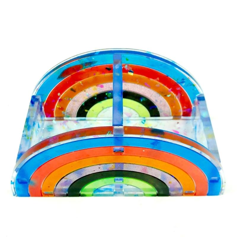 Multipurpose Rainbow Pen Holder Silicone Mould Versatile Castes Set for Home and Office Decoration and Jewelry Storage