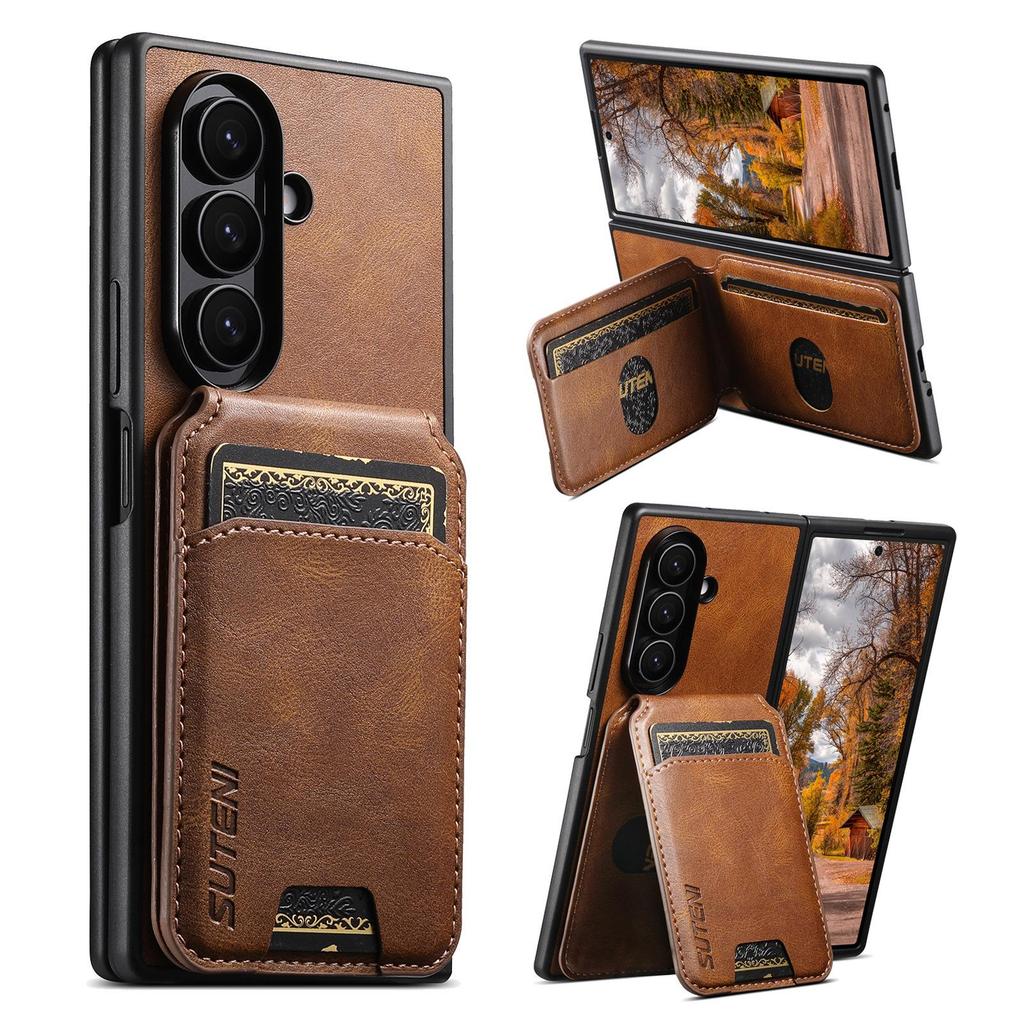 SUTENI Leather Stand Case with Card Slot for Samsung Z Fold 7/6/5