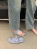 Soft bottom design simple word with cool slippers women's 2025 spring new set toe thick bottom beach slippers with skirt tide