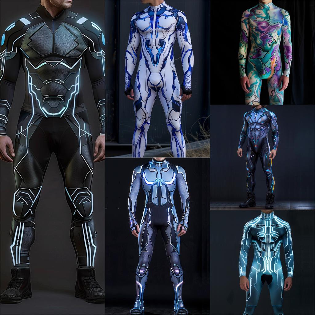 3D Digital Printing Stage Costumes for Adults Halloween Event Carnival Themed Party Cosplay Costume Role-playing Game Jumpsuit