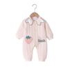 Baby Lapel Romper: Cozy Three-Layer Jumpsuit for Newborns - Perfect for Spring, Autumn, and Winter Outings