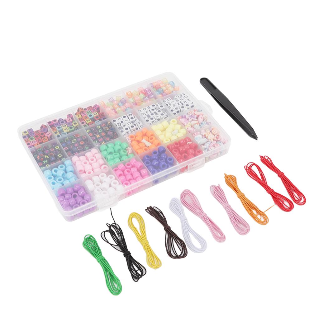 Jewelry Making Beads Acrylic Cute Unique Shaped Letter Bead with Elastic String for Bracelet Necklace