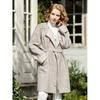Wool Collarless Wrap Coat 132 811