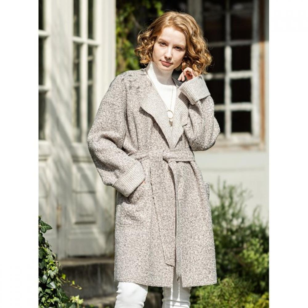 

Specchio Wool Collarless Wrap Coat 132 811 56