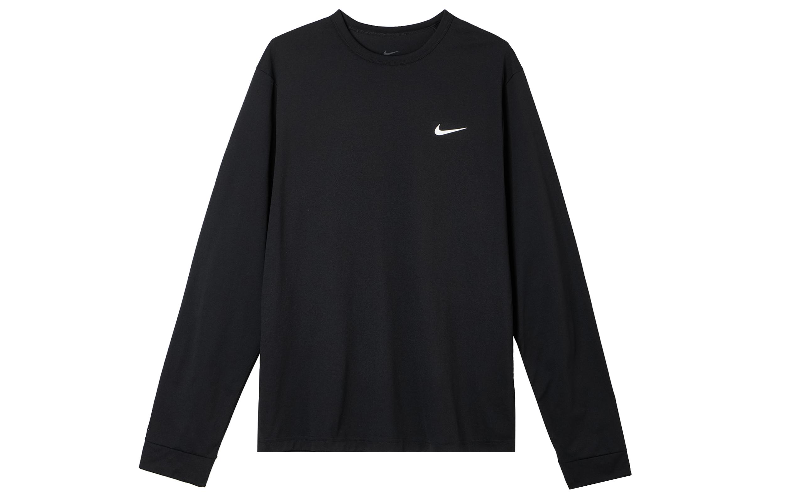 Nike T Shirts Men s Black Crew Neck Moderate Straight Fit L