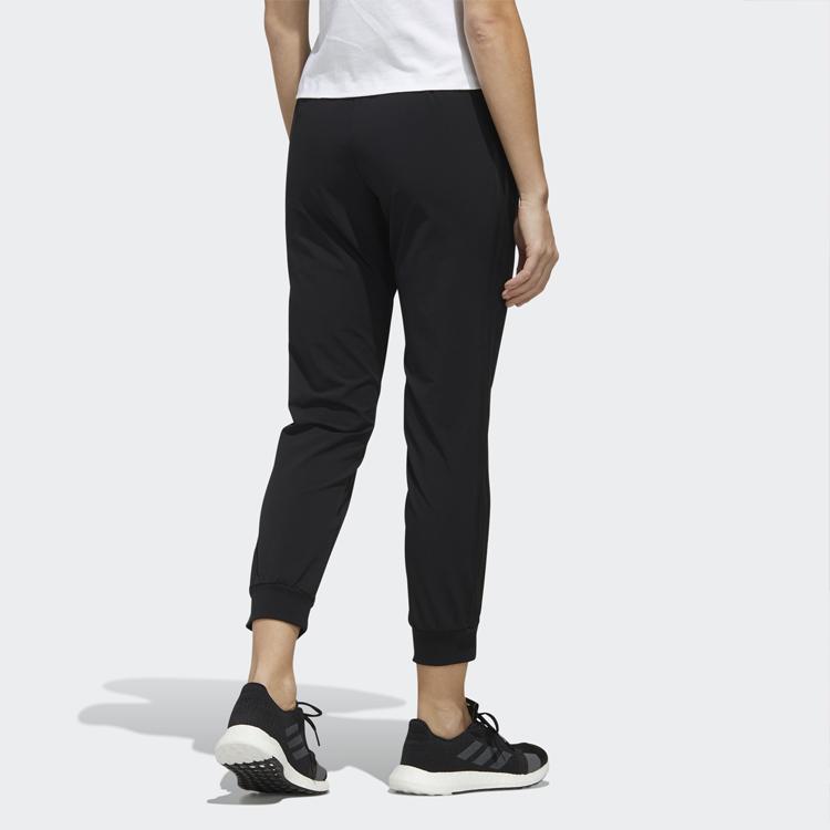 Adidas Drawstring Slim Fit Knitted Sports Pants Women Bottoms Black FM9252