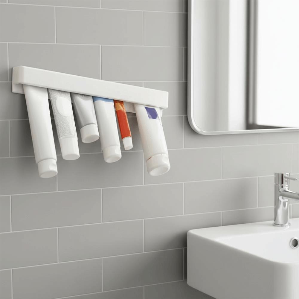 Wall Mounted Long Toothpaste Holder Large Capacity Facial Cleanser Clip Toothpaste Clip Bathroom