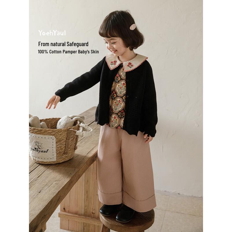 Youyou Girl's Floral Ruffle Raglan Long Sleeve Shirt