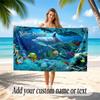 Fish Ocean Theme Beach Towel Personalized Custom Name & Text Soft Quick Dry Beach Towel for Swimming Travel