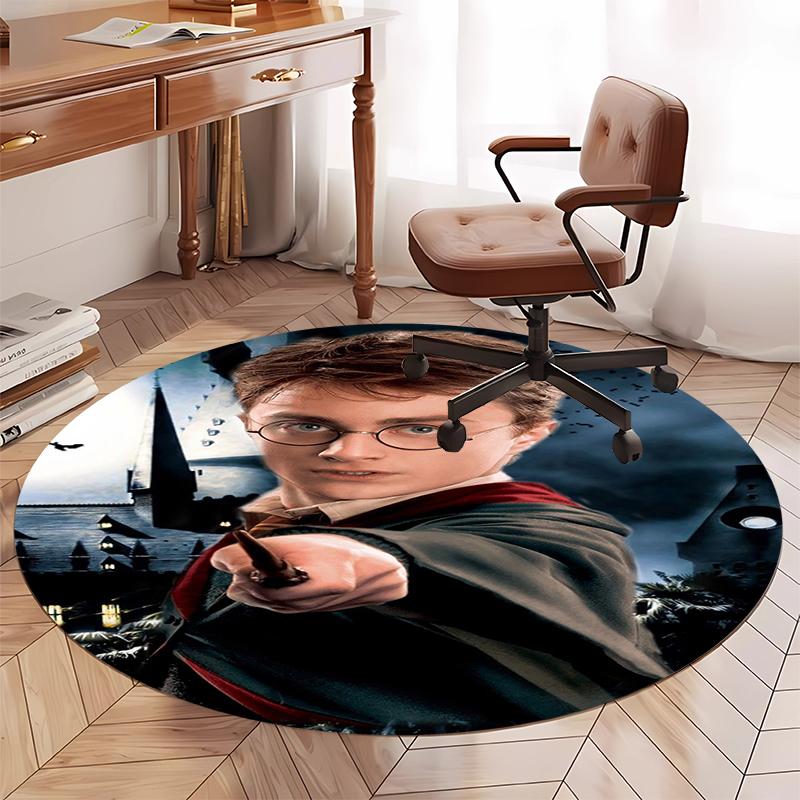 Harry Potter Printed Round Rug Carpet Chair Rug Area Rug Entryway Doormats,for Office Chair Living Room Bedroom Kitchen Room.
