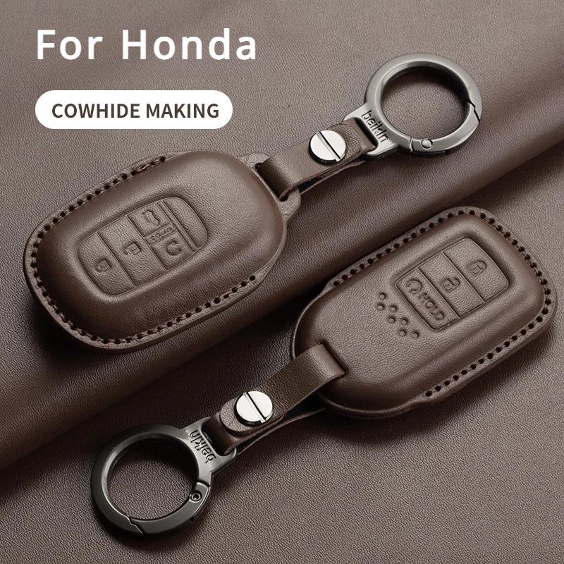 Leather Car Remote Key Case Cover Shell for Honda Civic 11th 2022 for Honda 2022 2023 2024 Civic for Accord CR-V HR-V Pilot
