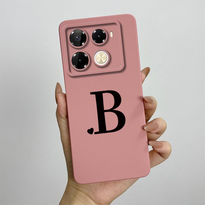 for Infinix Note 40 4G X6853 / Note 40 Pro 4G 5G X6850 X6851 / Pro Plus X6851B Phone Case Cute Letters Silicone Shockproof Cover
