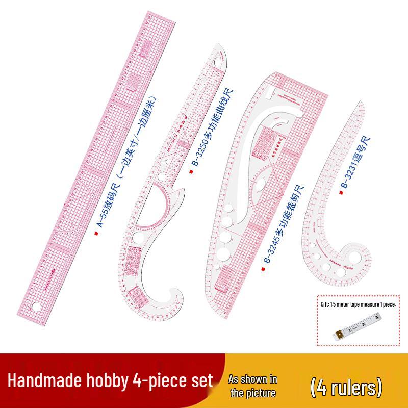 Multifunctional Dressmaking and Grading Ruler Set for Sewing, Tailoring, Curve Cutting, and Proportion Pattern Making