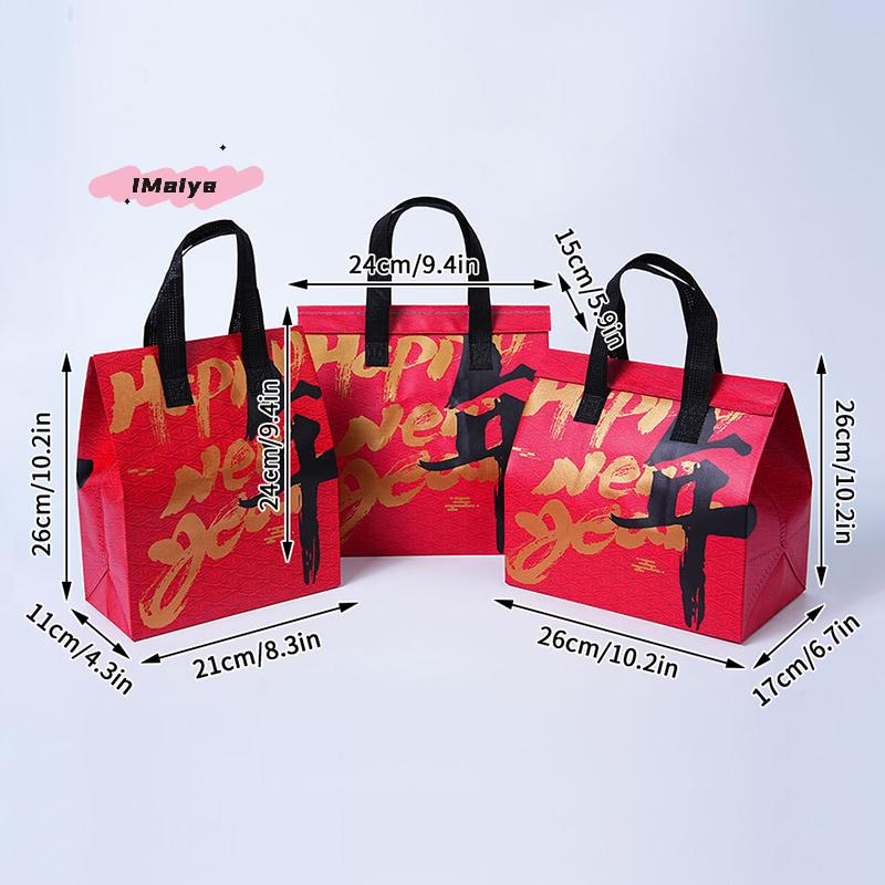 M-1 Stück Chinesisches Neujahr Vlies Aluminiumfolie Thermobeutel Handheld Selbstversiegelnde Verpackung Lieferung Lebensmittel Kuchen Getränke Warm halten