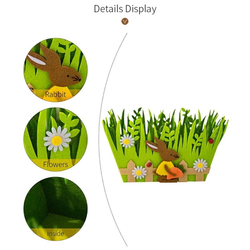 User Friendly Green Rabbit Basket Easters Celebration Decors for Easters Festivities Perfect for Kids and Family Gatherings