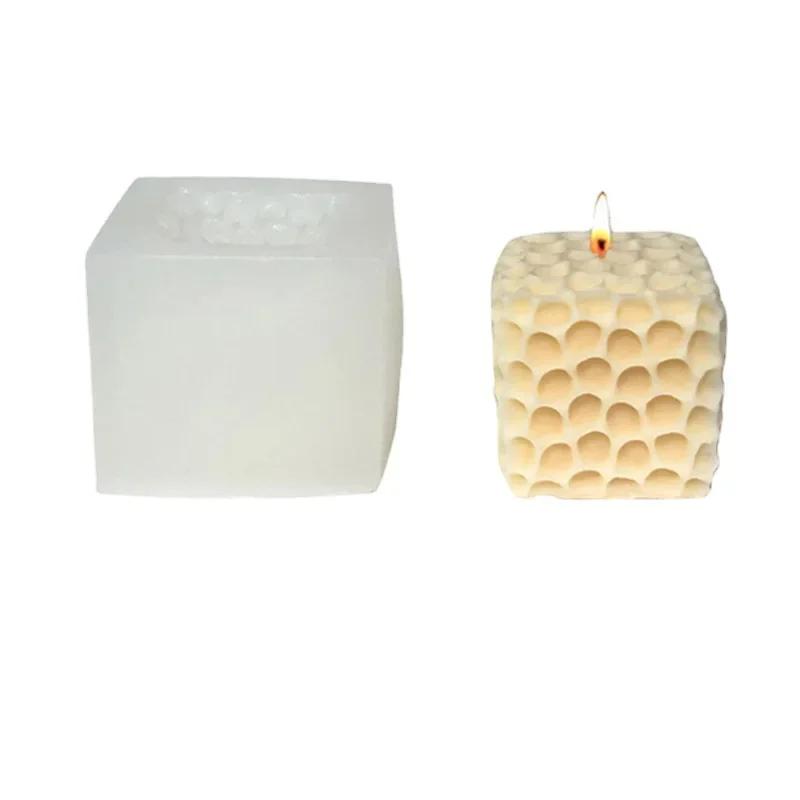 3D Honeycomb Silicone Candle Mould DIY Geometric Chocolate Mousse Aromatherapy Gypsum Soap Resin Mould Home Decor