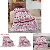Christmas Plush Blanket With Snowflake And Reindeer Print For Home Decor
