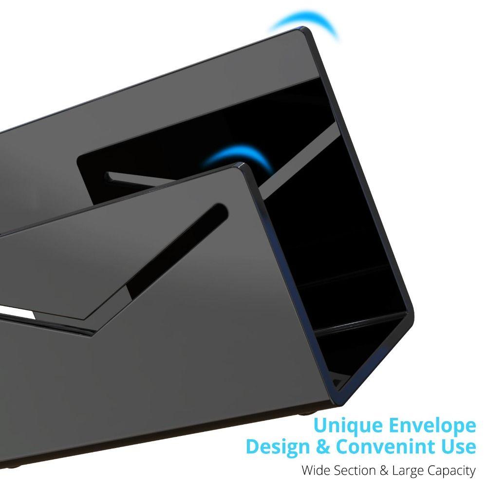 Clear File and Letter Holder Acrylic Envelope and Bill Sorter Countertop Mail Holder Rack  School