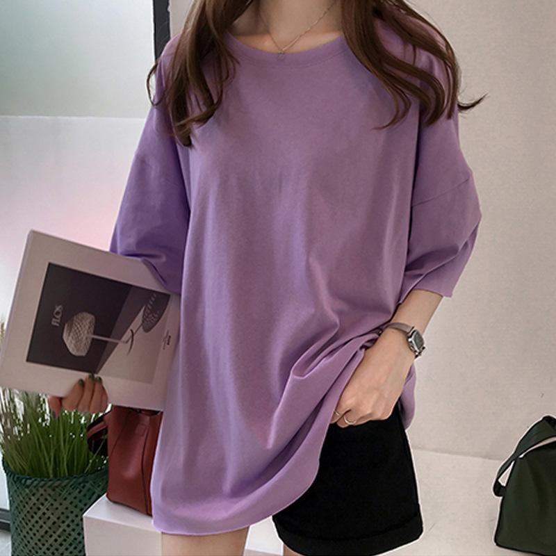Women's Candy Color Summer T-Shirt - 2019 Korean Style Loose Short Sleeve
