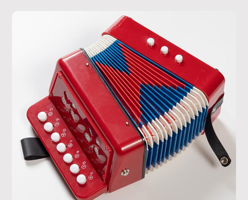 Children's Educational 7-Key Accordion with 2 Bass - Beginner's Musical Instrument & Learning Toy